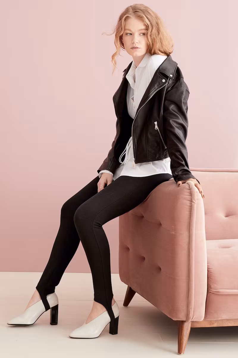 Trouvé Off The Shoulder Leather Moto Jacket