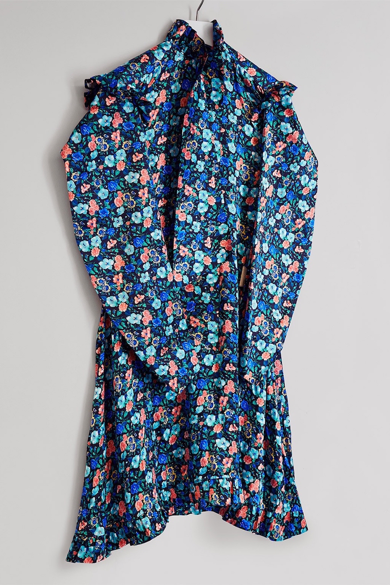 Vetements Biker Floral-Print Silk-Satin Dress