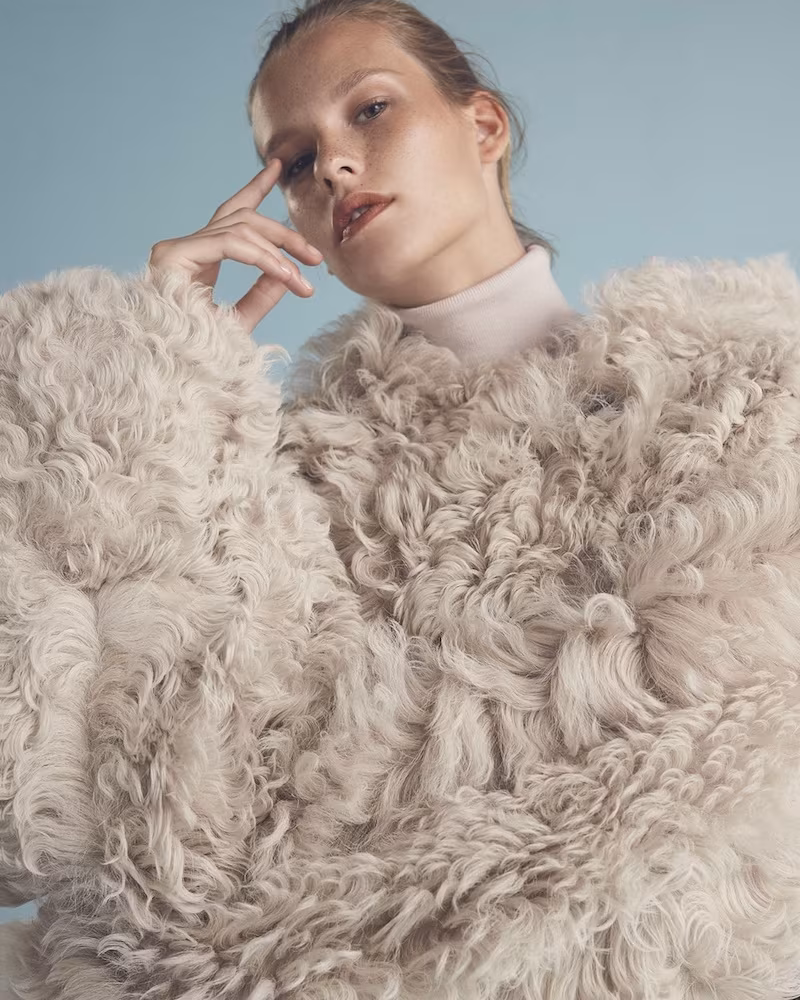 Acne Studios Lune Oversized Shearling Coat