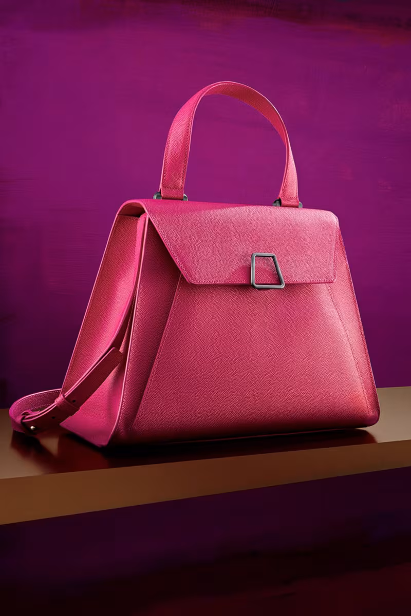 Akris Alba Structured Leather Top Handle Bag