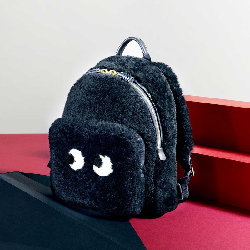 Anya Hindmarch Eyes Shearling and Leather Backpack