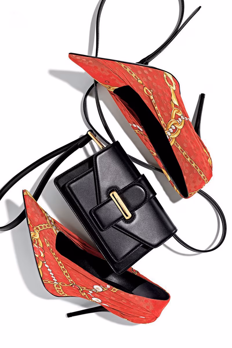Balenciaga Ruched Jewel-Print Jersey Pump