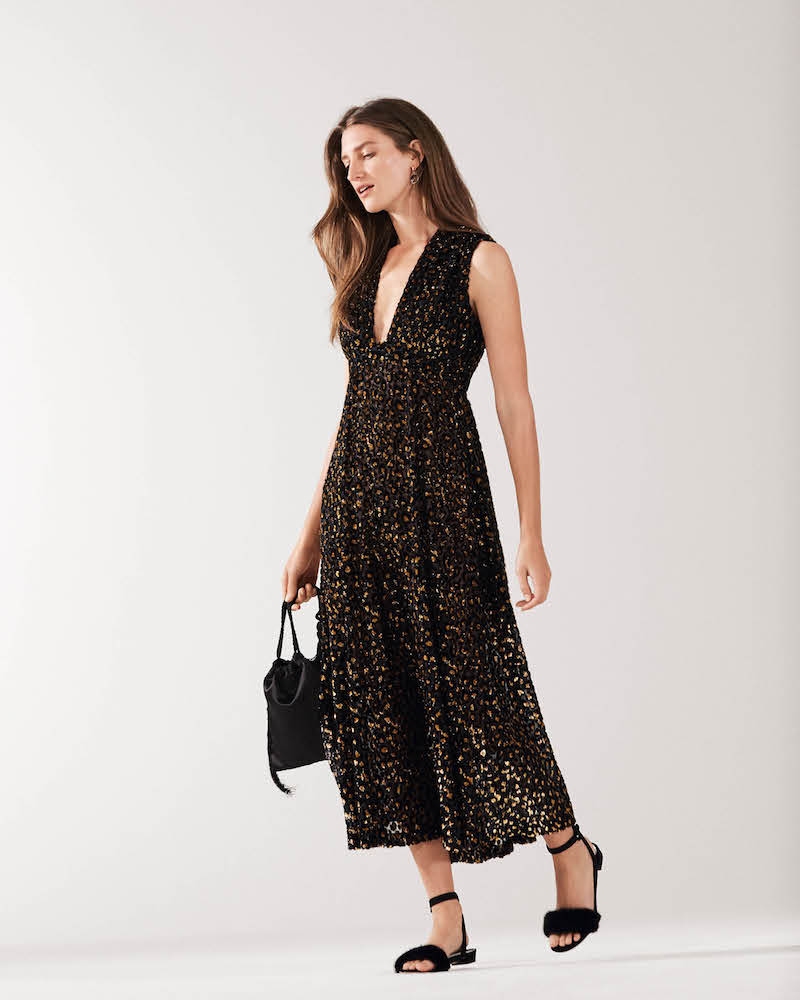 Barneys New York Leopard-Print Fil Coupé Maxi Dress