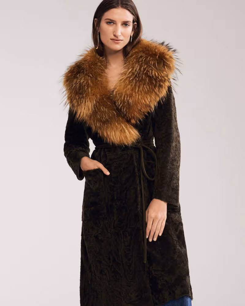 Barneys New York Mink Fur & Felted Wool-Blend Coat 