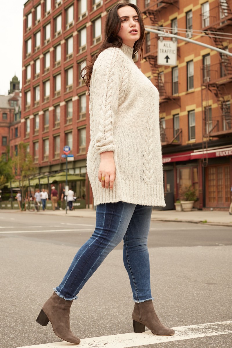 Caslon Cable Knit Tunic Sweater