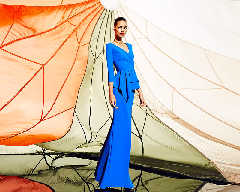 Chiara Boni La Petite Robe Peplum Floor-Length Gown