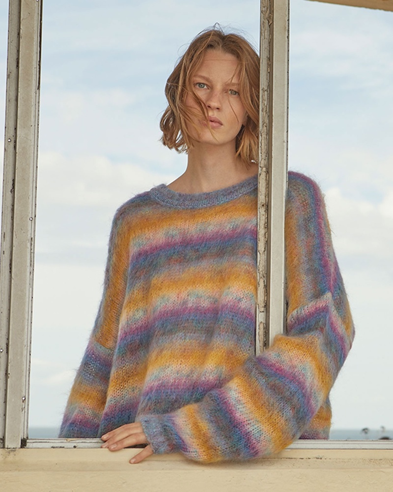Chloé Oversized Striped Mohair-Blend Sweater