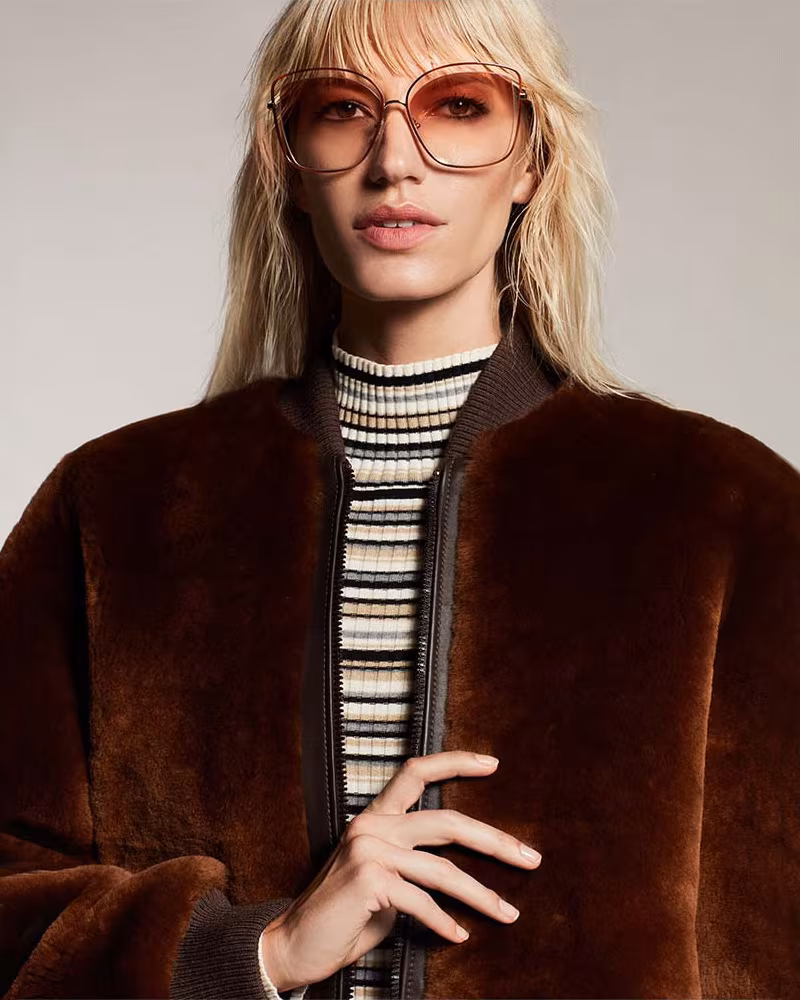 Chloé Poppy Cutout Metal Square Sunglasses