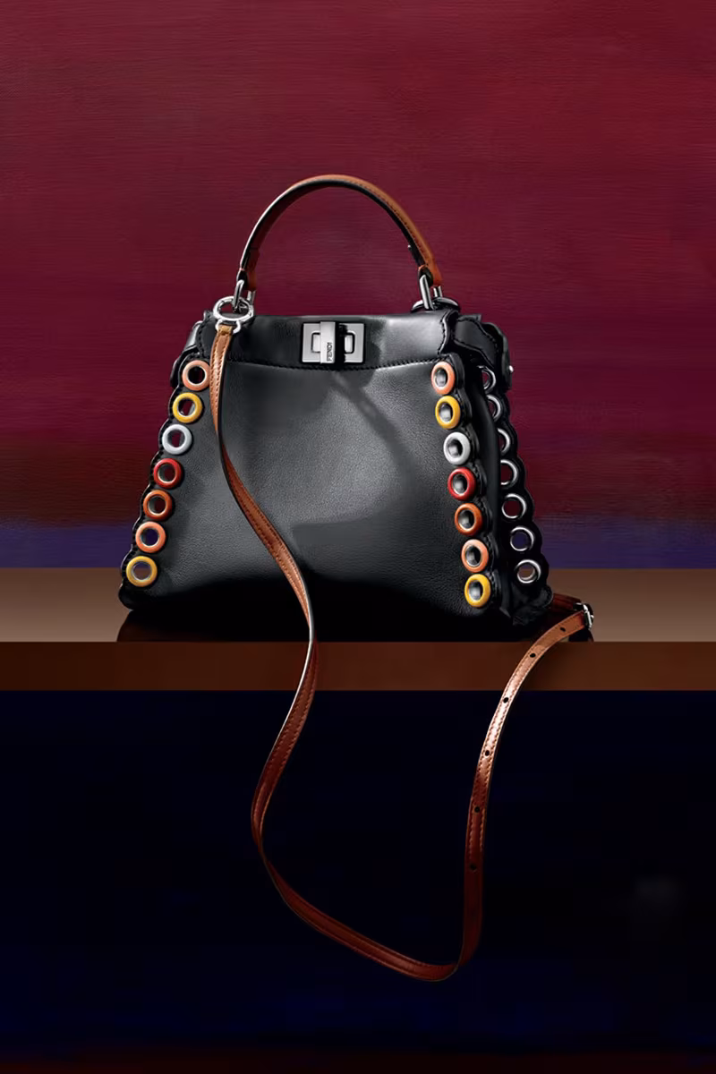 Fendi Peekaboo Medium Leather Satchel Bag
