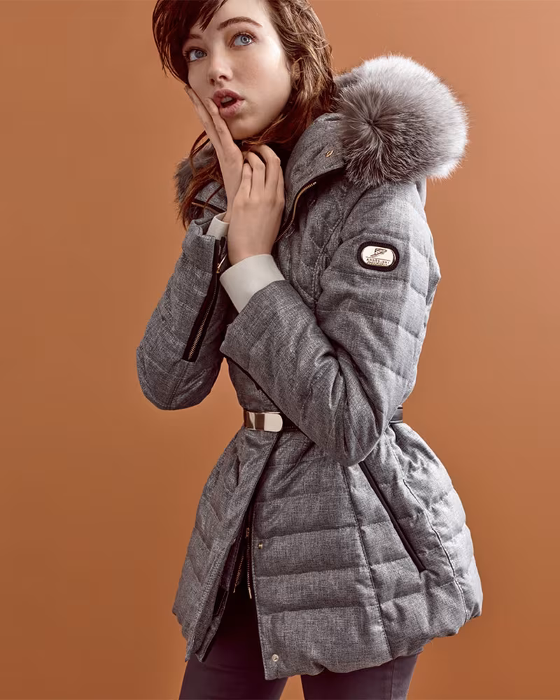 Gorski Apres-Ski Fur-Trim Belted Jacket