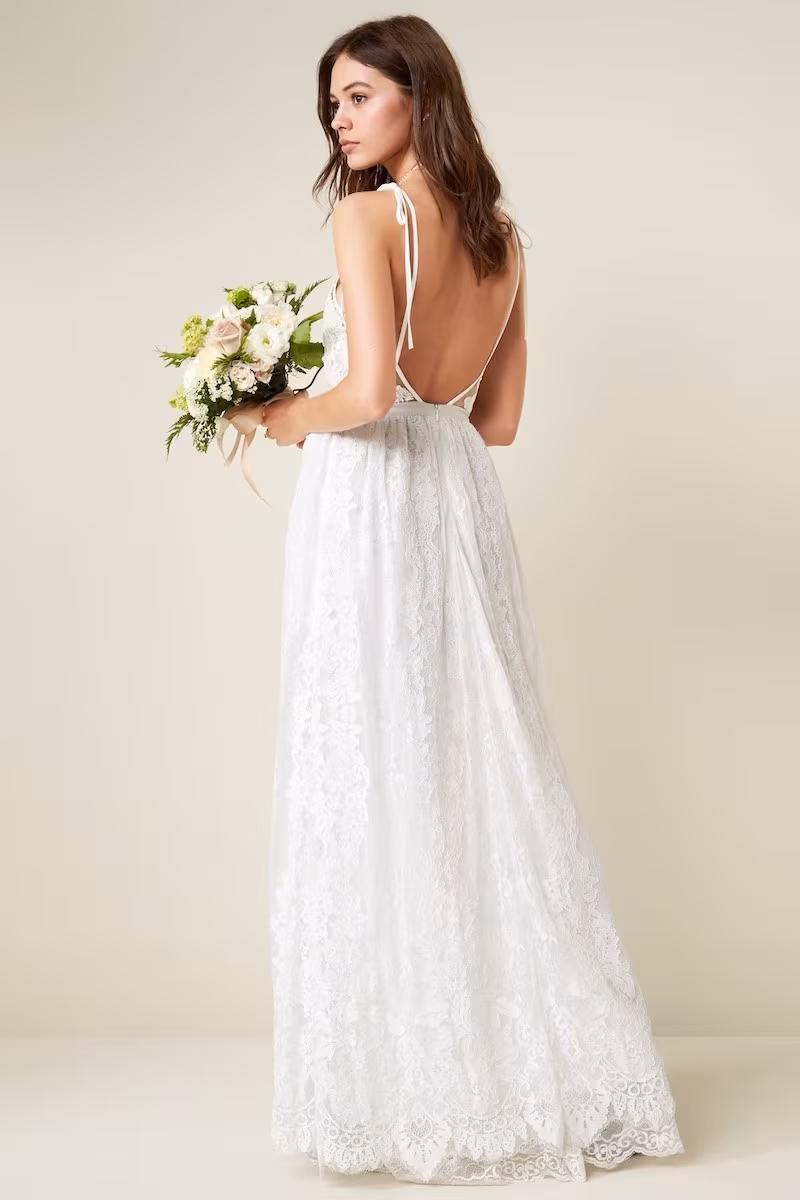 Heartloom Charlie Tie Shoulder Lace Gown
