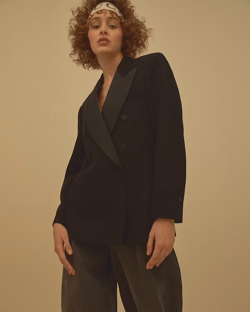 Isabel Marant Double Breasted Wool Tuxedo Jacket