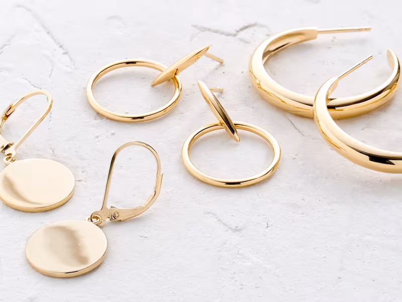 J.Crew Demi-Fine 14k Gold-Plated Drop Hoop Earrings