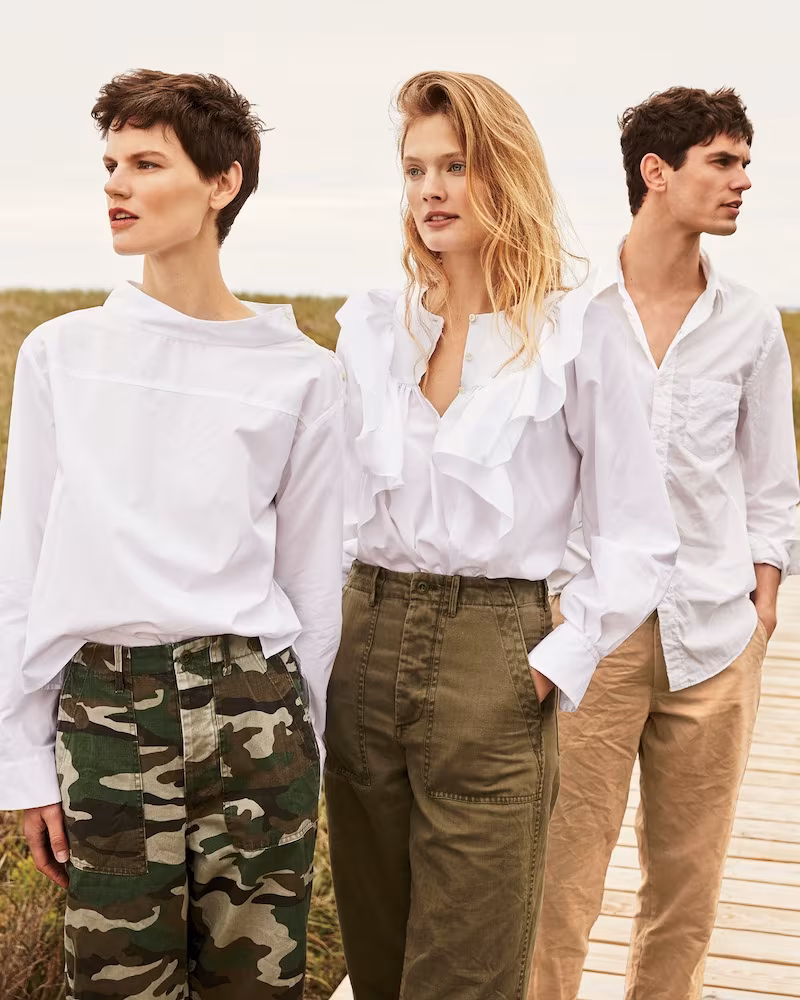 J.Crew Ruffle-Front White Shirt