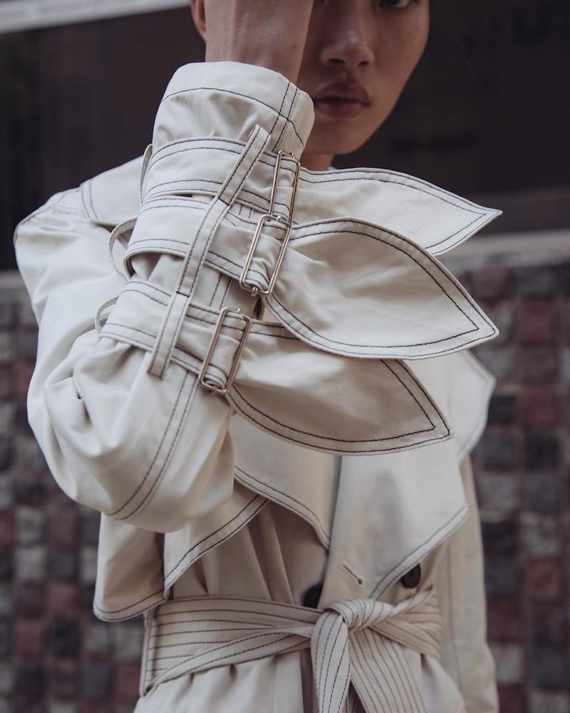 KIMHĒKIM Petal Belted Sleeves Trench