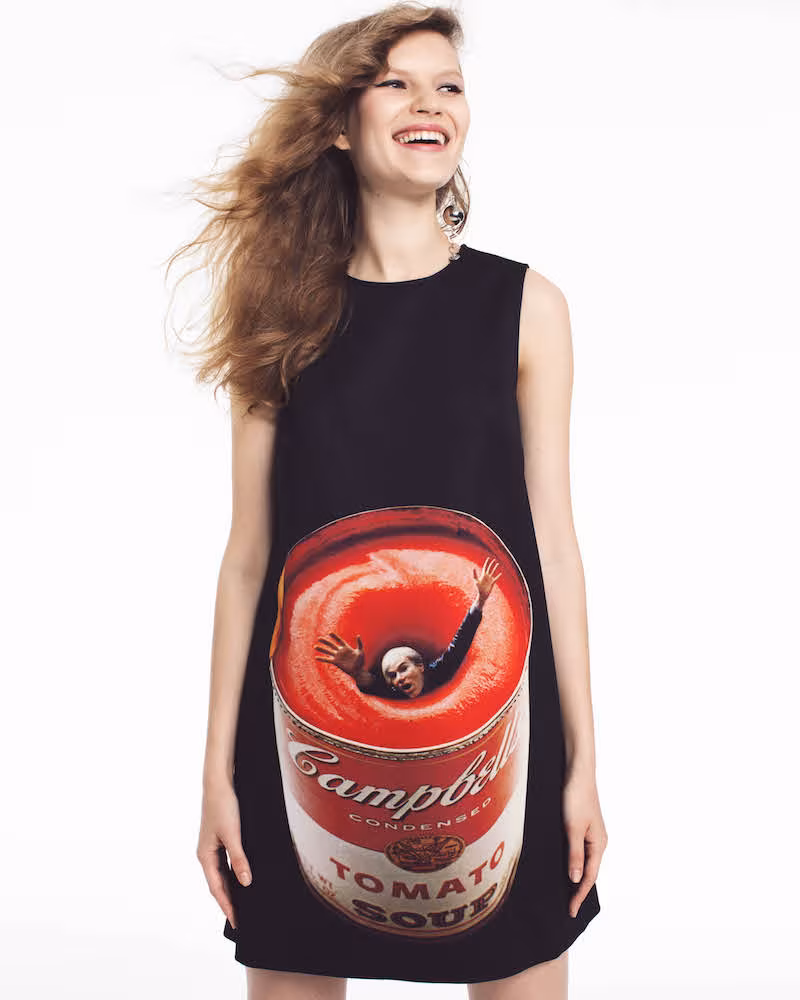 Lisa Perry Photo-Real-Print Cotton Minidress
