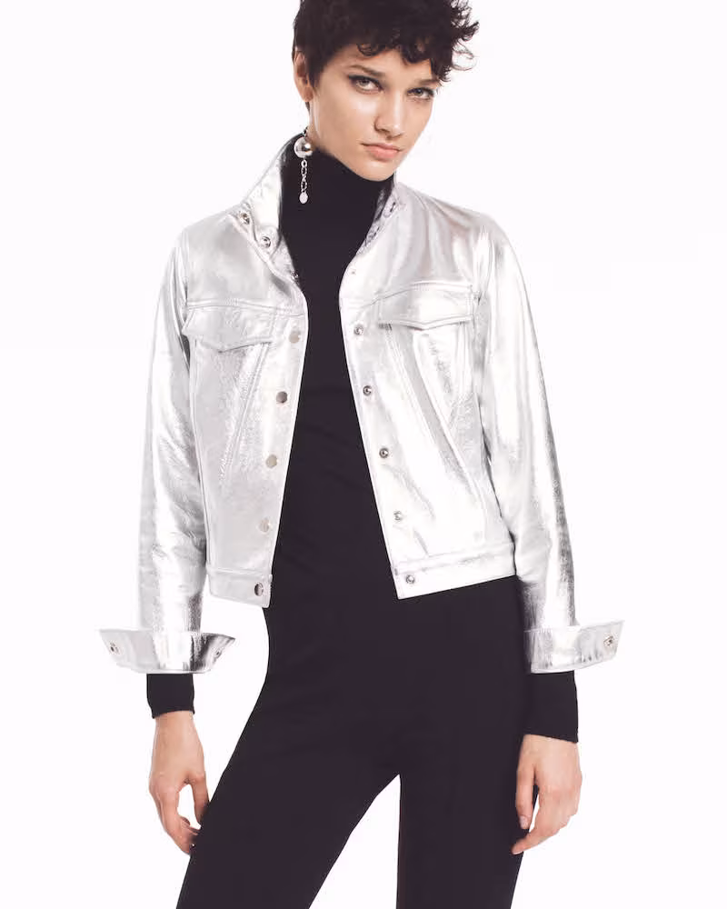 Lisa Perry Snazzy Metallic Leather Jacket