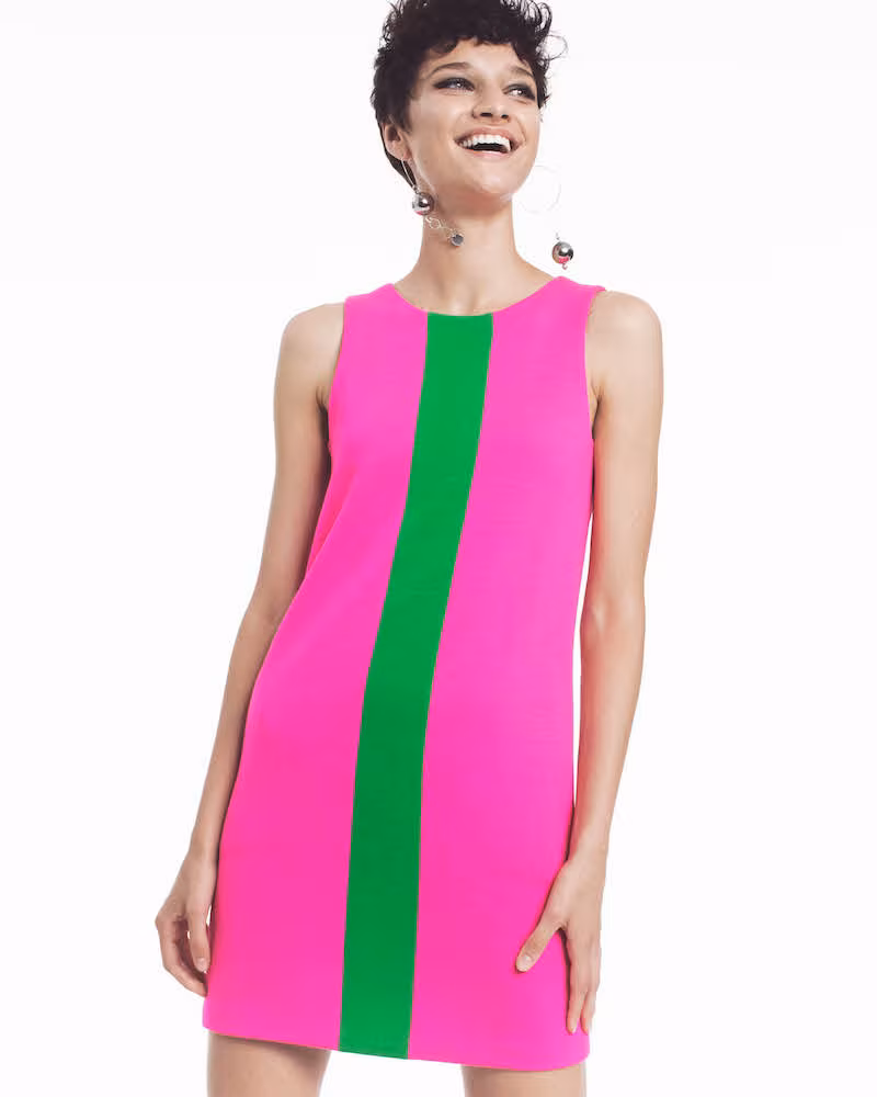 Lisa Perry Striped Wool Shift Dress