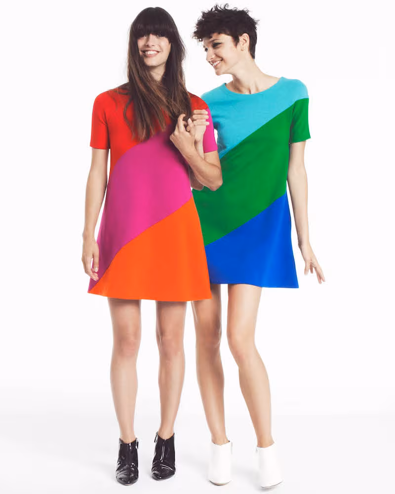 Lisa Perry Swirl Wool A-Line Dress