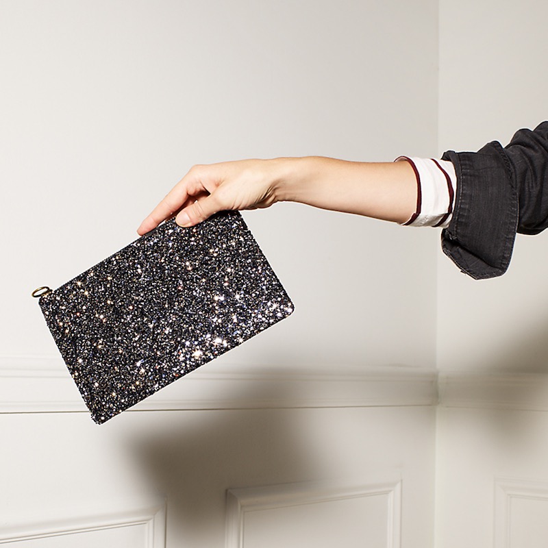 Madewell The Leather Pouch Wallet Glitter Edition