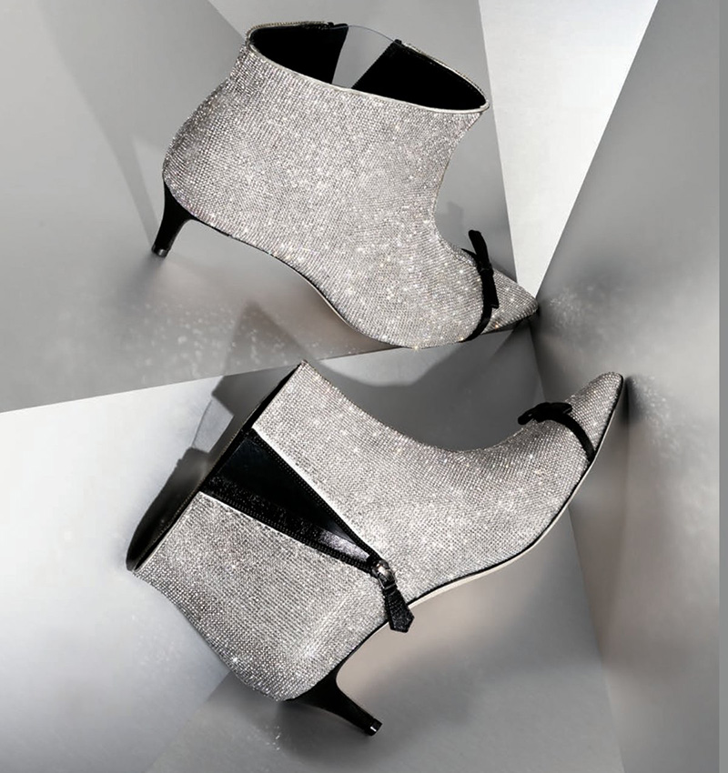 Marco De Vincenzo Crystal-Embellished Point-Toe Boot