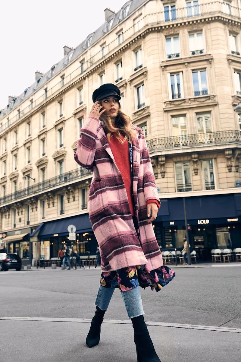 NA-KD Trend Checked Plaid Coat