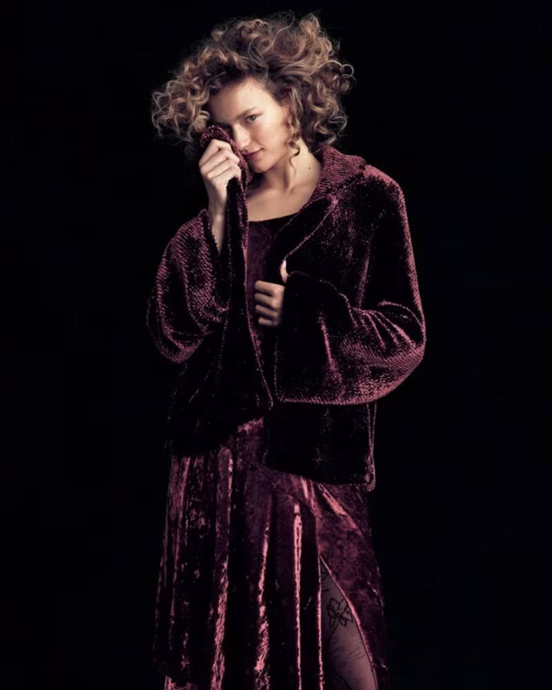 Nanette Lepore Sophia Hook-Front Velvet Jacket
