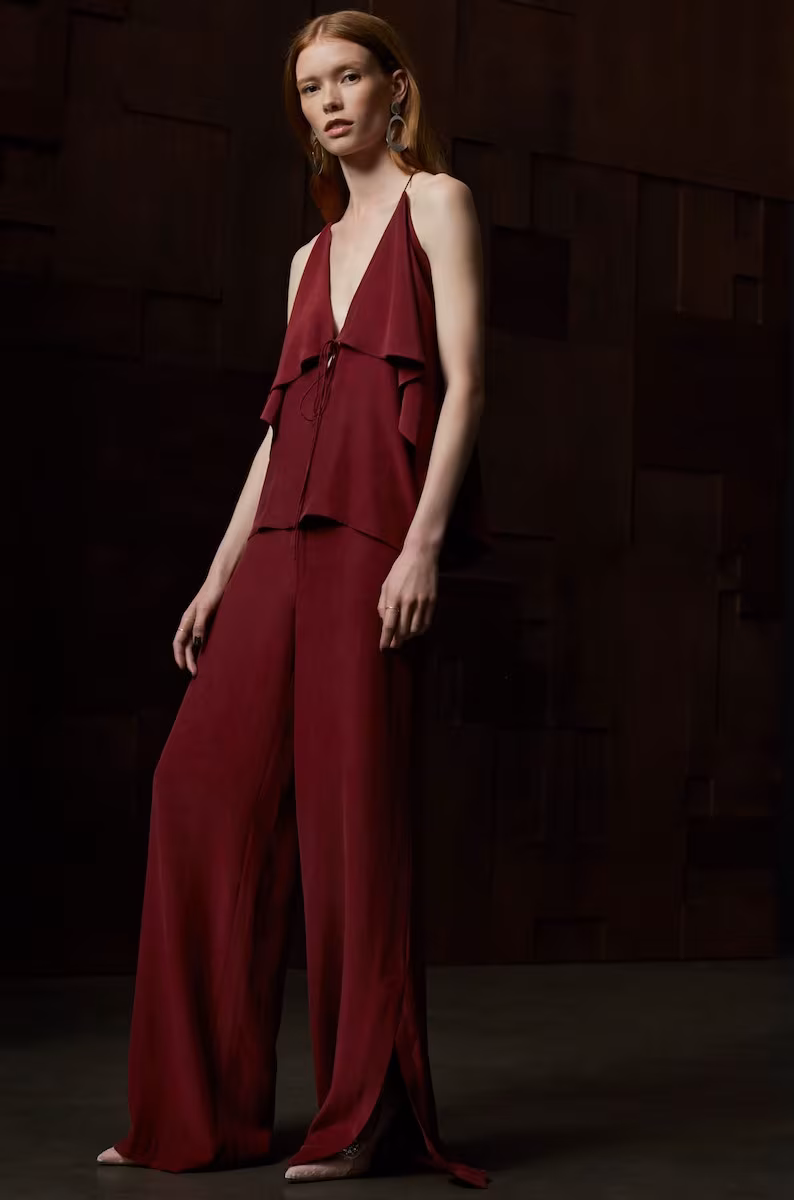 Robert Rodriguez Drape Silk Satin Cami