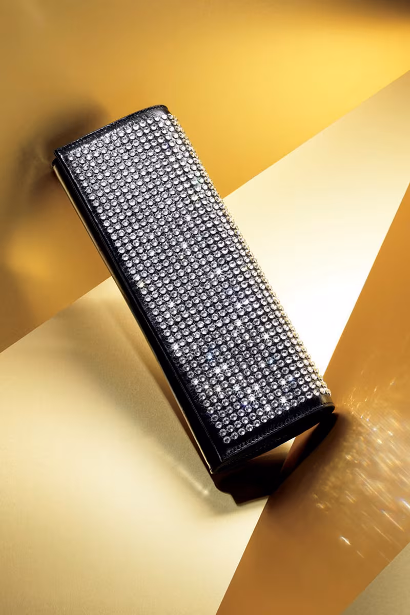 Saint Laurent Fetiche Studded East-West Clutch Bag