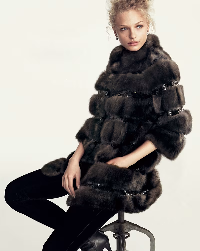 Simonetta Ravizza Sequined Sable Fur Coat