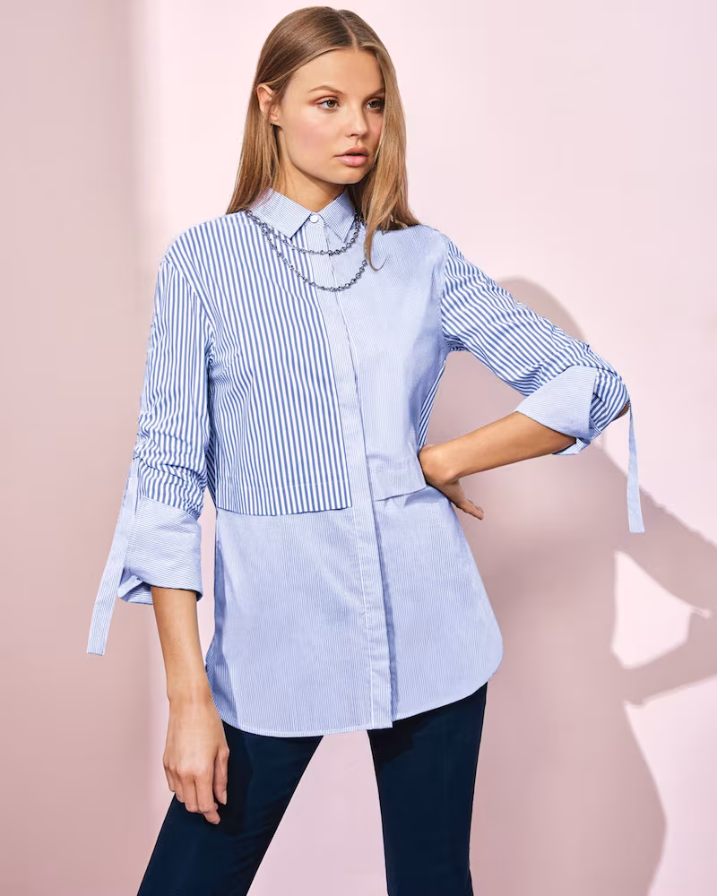 St. John Collection Striped Long-Sleeve Tunic