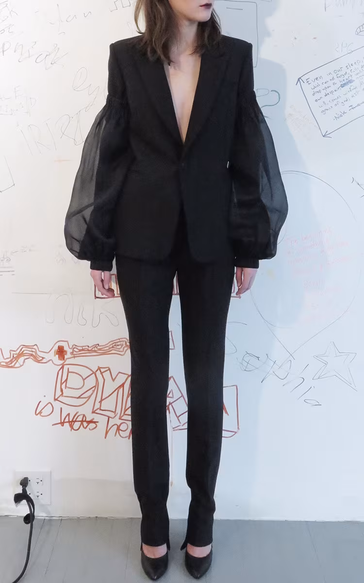 Summa Peak-Lapel Single-Breasted Twill Jacket