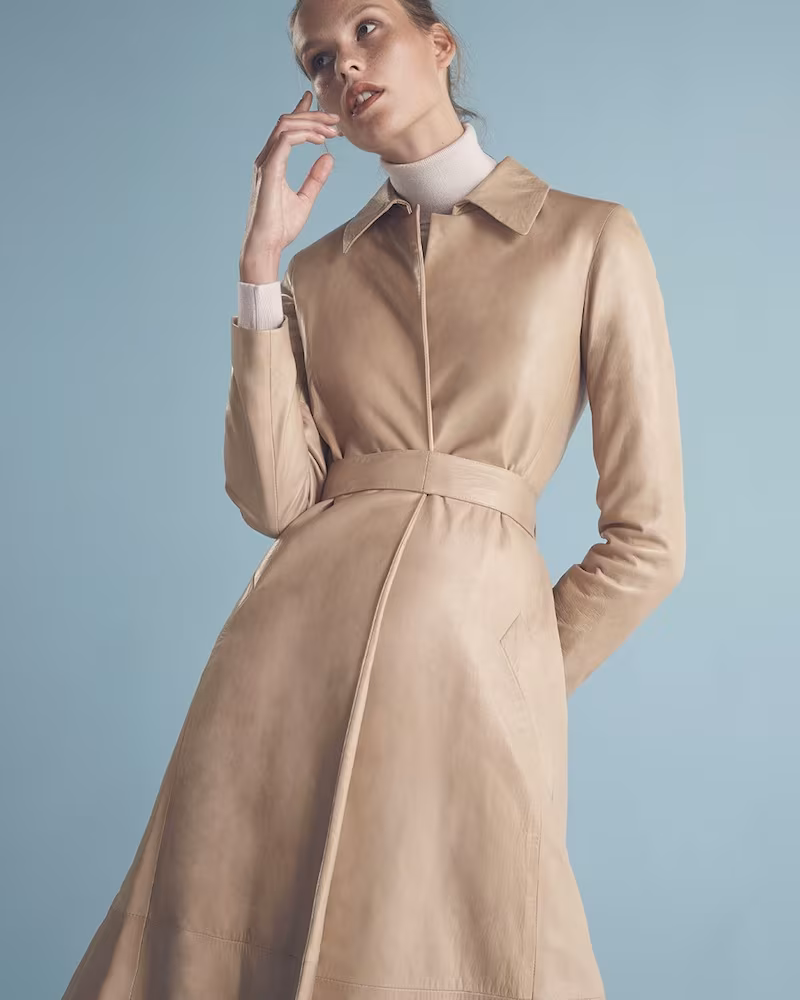The Row Neyton Belted Leather Coat
