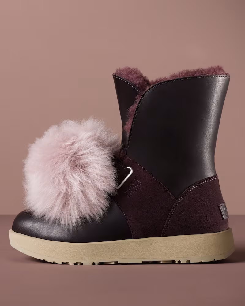 UGG Isley Genuine Shearling Pompom Waterproof Boot