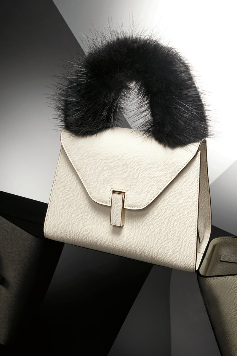Valextra Mini Iside Leather Top-Handle Bag