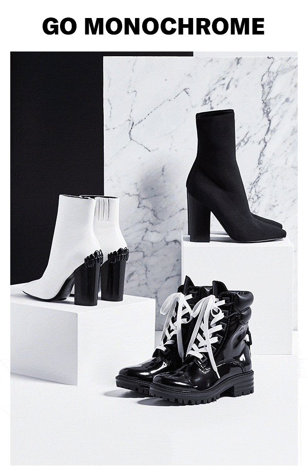 Go Monochrome - What's black and white and sleek all over? The latest pairs from KENDALL + KYLIE.