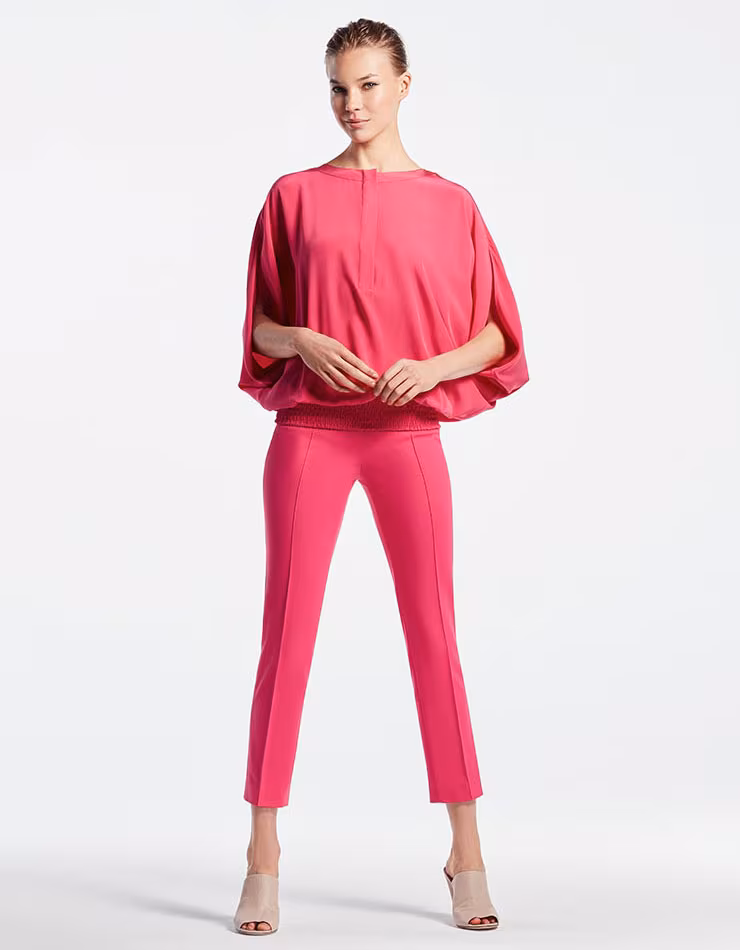 Akris punto Silk Blouson Batwing Blouse