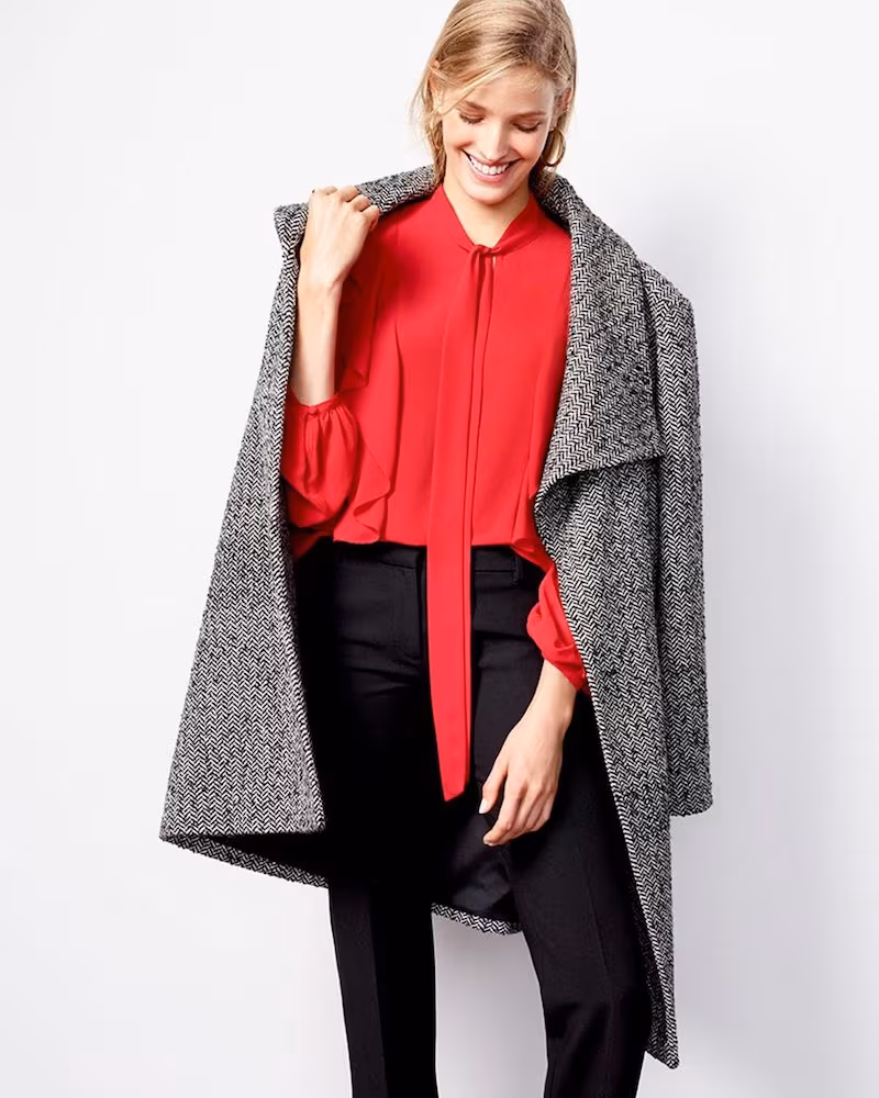 Ann Taylor Herringbone Wrap Coat