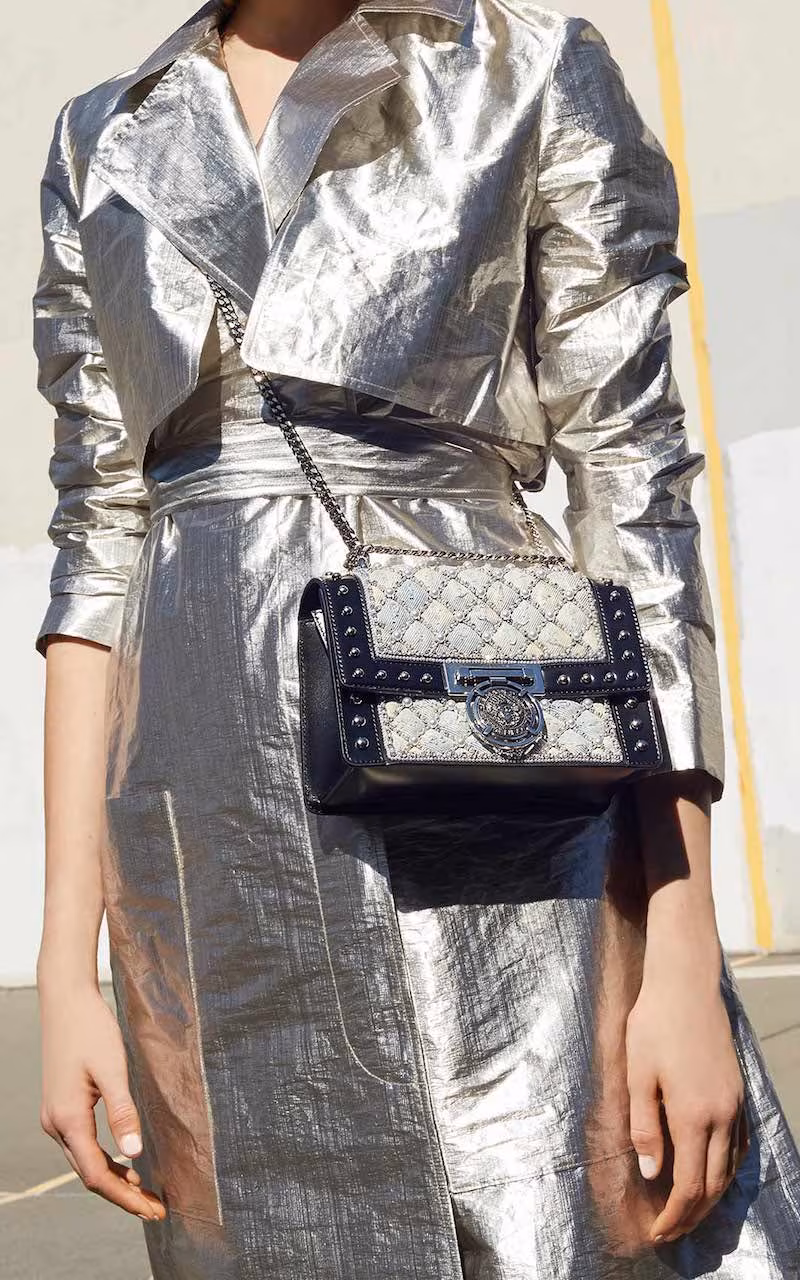 Balmain Studded Box Flap Bag