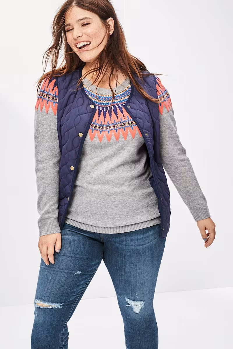 Caslon Tie Back Patterned Sweater
