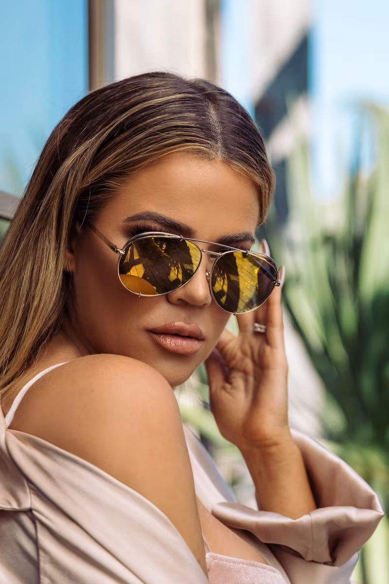DIFF x Khloé Koko 63mm Oversize Aviator Sunglasses in Gold