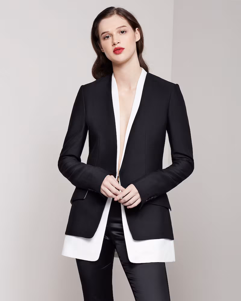Derek Lam Layered Two-Tone Cady Blazer