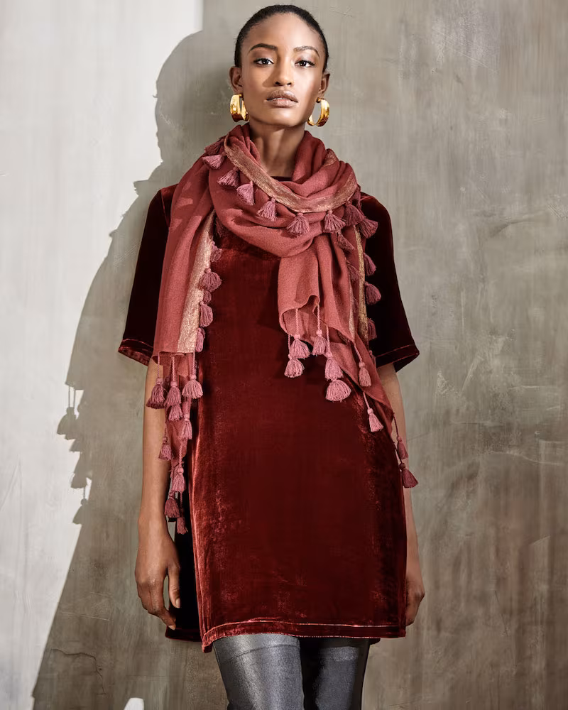 Eileen Fisher Half-Sleeve Velvet Tunic