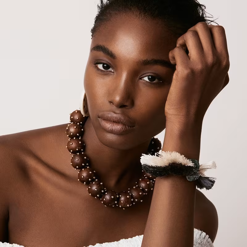 Elise Tsikis Ipsos Beaded Tassel White Bracelet