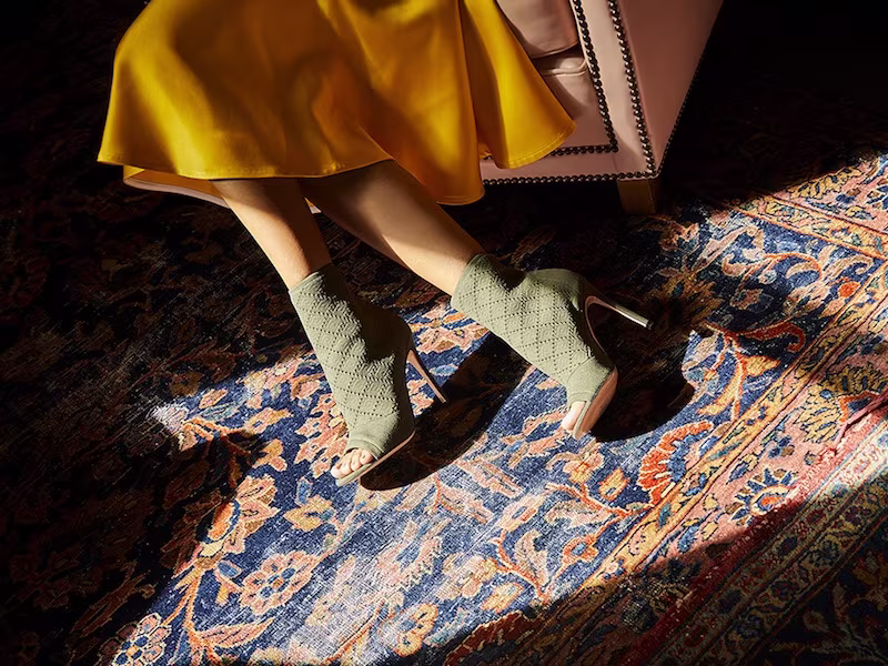 Gianvito Rossi Perforated Knit Ankle Booties