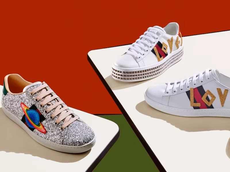 Gucci New Ace Leather Platform Sneakers