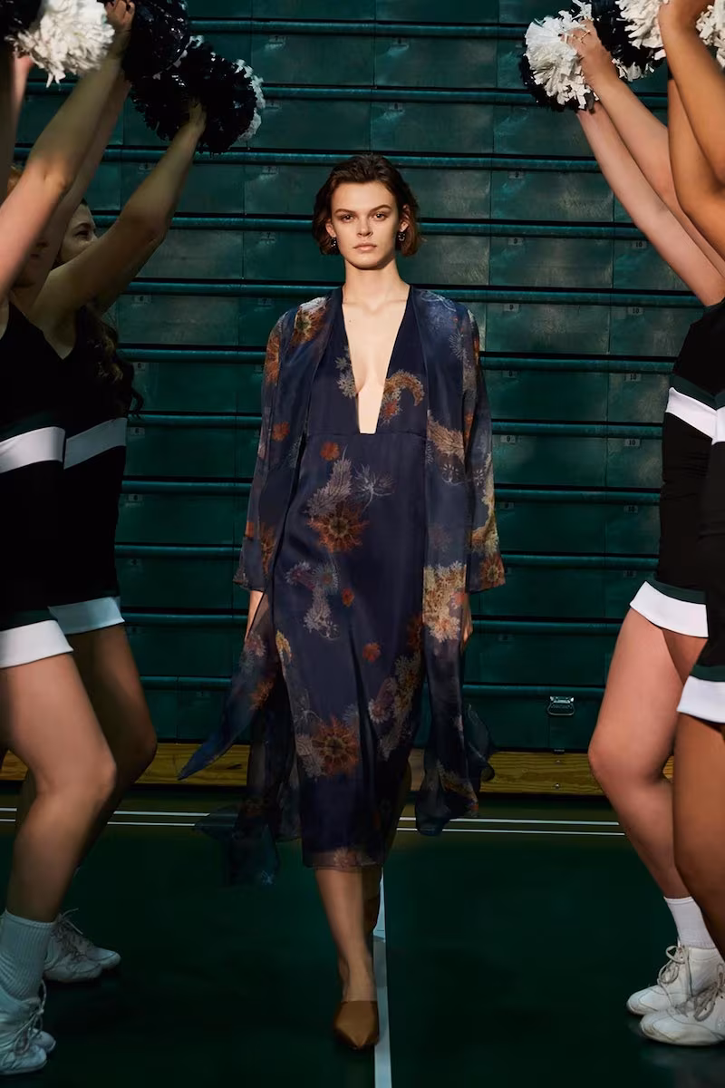 Lake Studio Floral Midi Sheer Dress