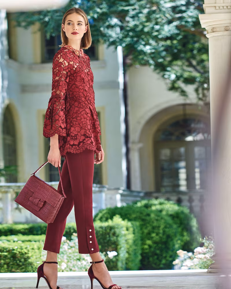 Lela Rose Cropped Wool Crepe Pants
