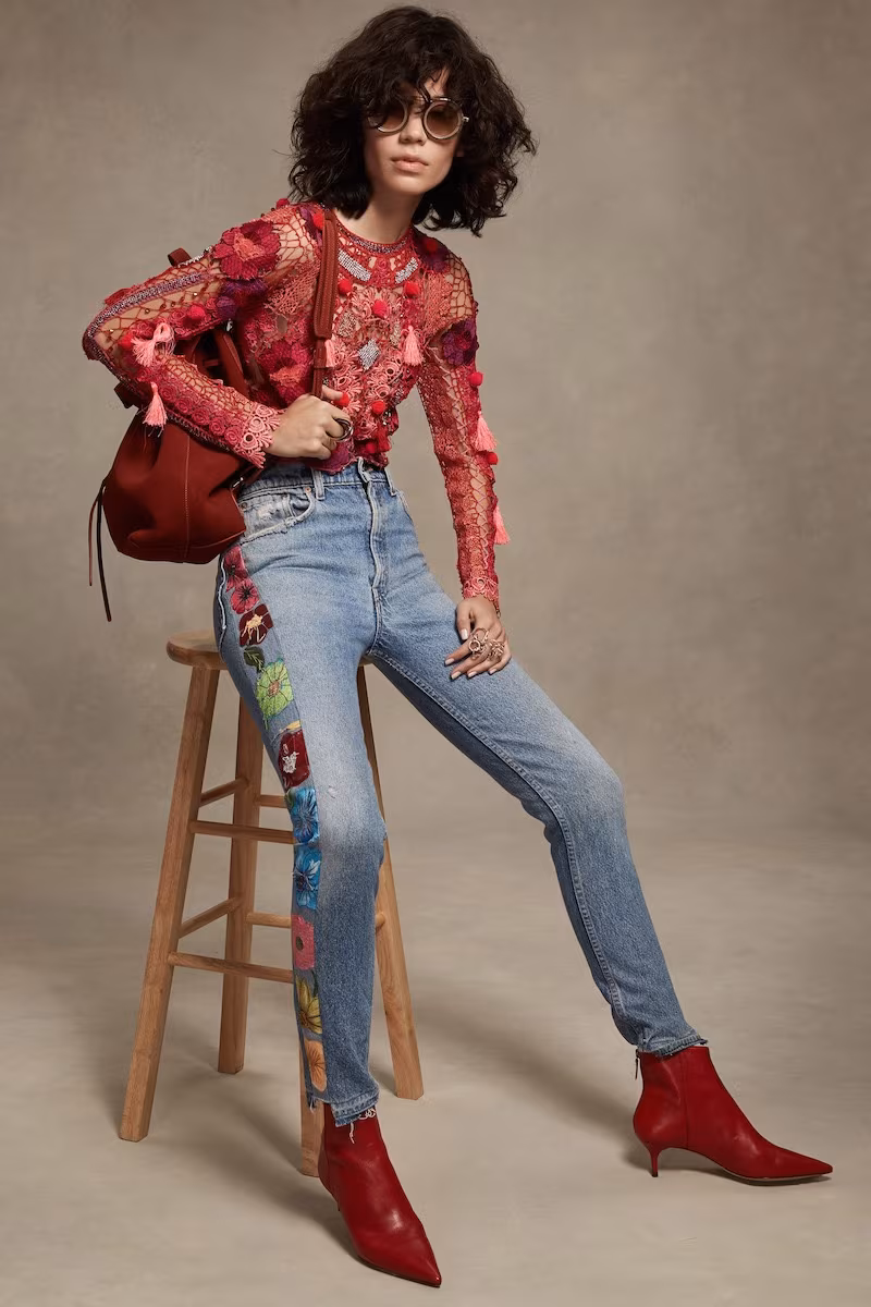 Lou de Betoly Embellished Lace Top