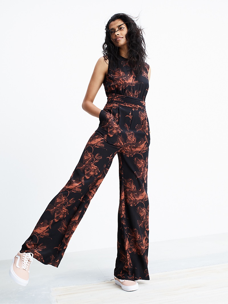Madewell x No.6 Silk Isabella Jumpsuit In Etched Floral